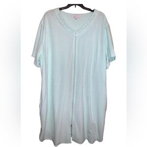 Croft & Barrow Mint Green Front Zip Robe Size 3X
